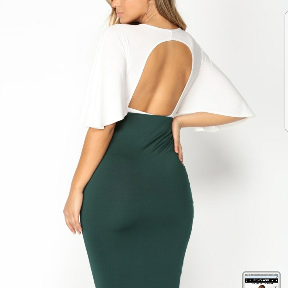 White open back bodysuit